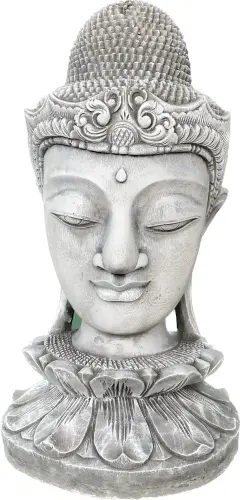 Product image of the product “Champa - Buddha Head on Lotus bud, 50cm H | cast stone ”